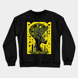 Abstract Colorful Brain Face Crewneck Sweatshirt